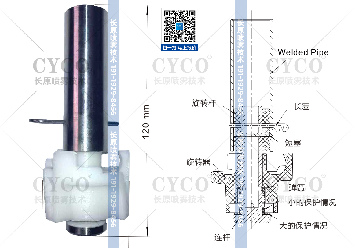 M-50四氟旋转清洗球(图2)